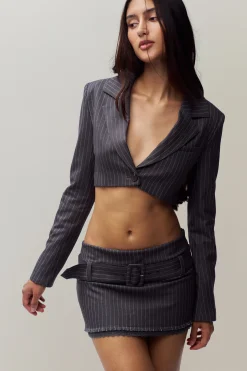 Andra Pinstripe Mini Skirt