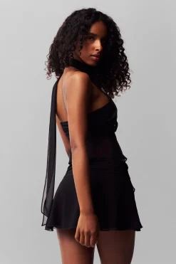 Chiffon Slit Mini Skirt
