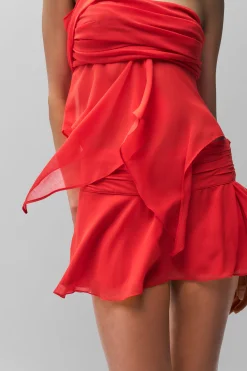 Chiffon Slit Mini Skirt