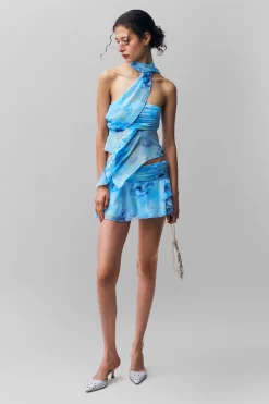 Chiffon Slit Mini Skirt