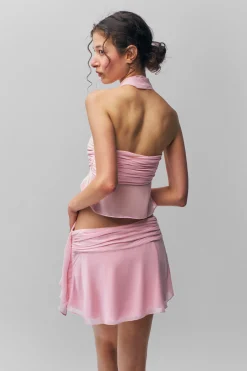 Chiffon Slit Mini Skirt
