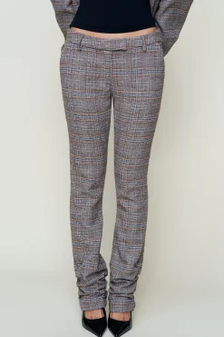 Cora Ruched Hem Tartan Pant