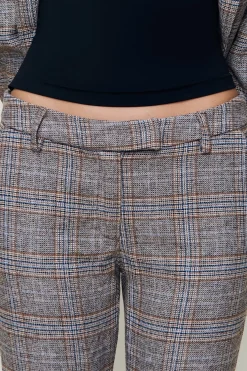 Cora Ruched Hem Tartan Pant