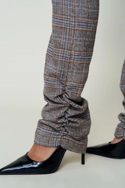 Cora Ruched Hem Tartan Pant