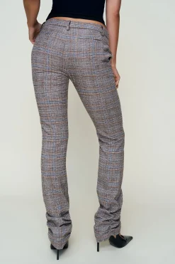 Cora Ruched Hem Tartan Pant