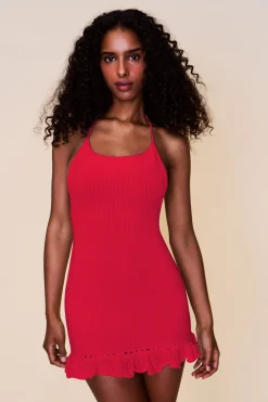 Crochet Halter Mini Dress
