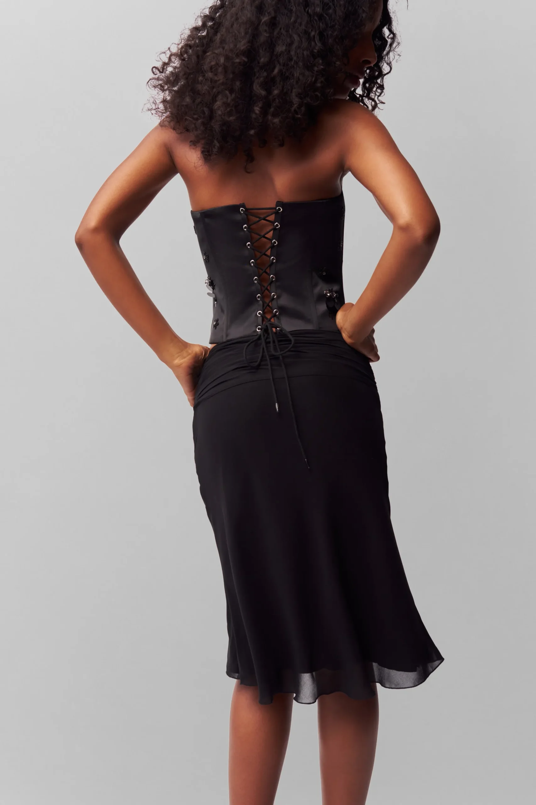 Embellished Satin Corset