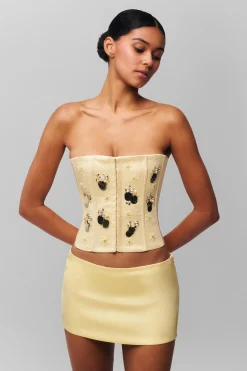 Embellished Satin Corset