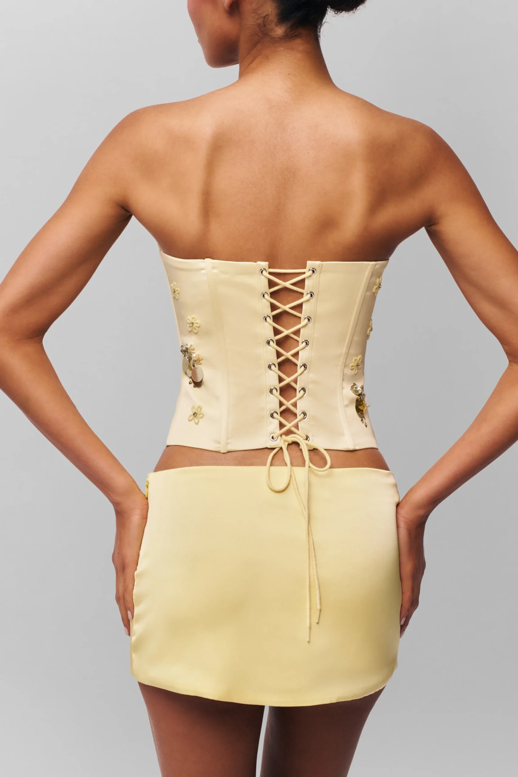Embellished Satin Corset