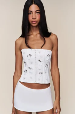 Embellished Satin Corset