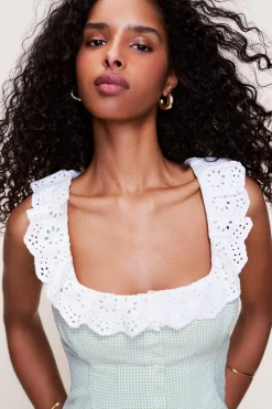 Gingham Paloma Lace Top