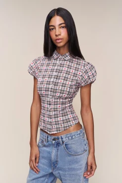 Liana Plaid Top