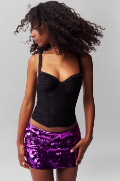 Low Rise Paillette Skirt