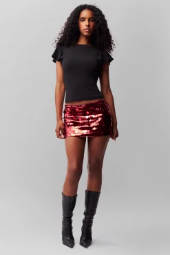 Low Rise Paillette Skirt