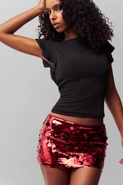 Low Rise Paillette Skirt