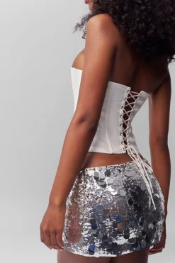 Low Rise Paillette Skirt