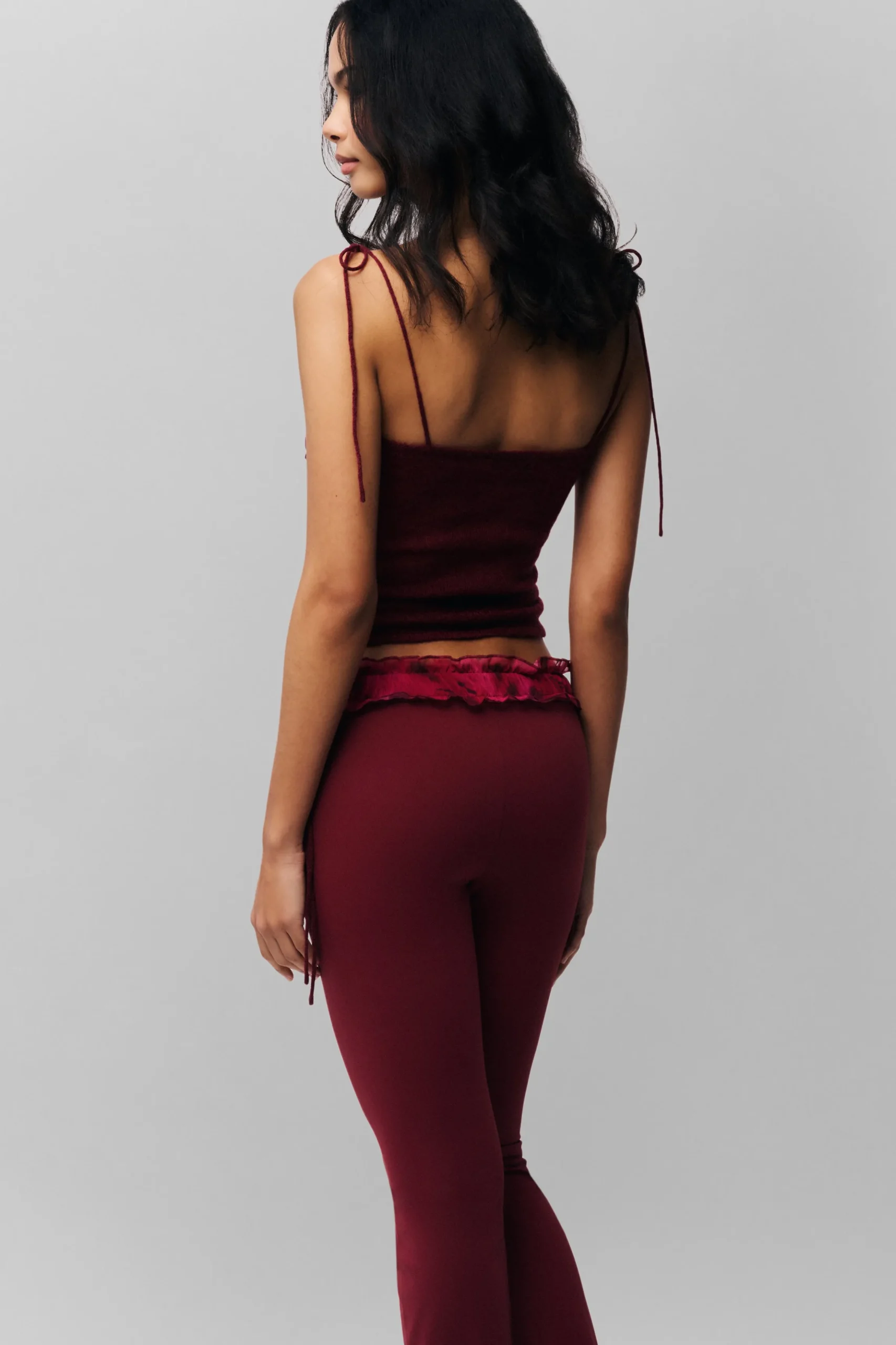 Ruched Side Tie Stretch Pant
